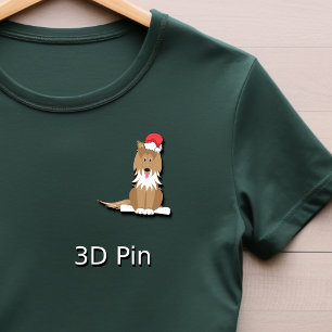 Collie Dog Santa Christmas Pet Cutout Pin