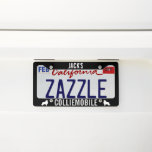 Collie Dog Silhouette COLLIEMOBILE Custom License Plate Frame<br><div class="desc">COLLIEMOBILE License Plate Frame, a fun auto accessory for the vehicle shared by you and your Collie! This cute license plate cover can be personalized with your own text. Black with white rough Collie silhouettes. Visit Jenn's Doodle World for more cool custom auto accessories for lovers of all dog breeds....</div>