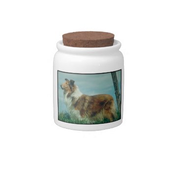 Collie Dog Treat Candy Jar by walkandbark at Zazzle