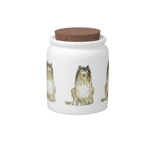Collie Dog Treat Cookie Jar (Front)