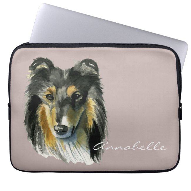 Collie Dog Watercolor Illustration