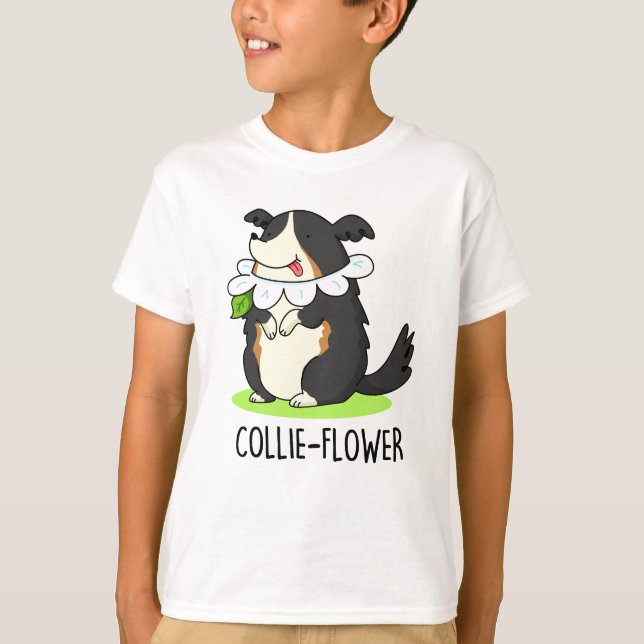 Collie-flower Funny Border Collie Dog Pun  T-Shirt (Front)