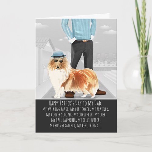 Collie from the Dog Fathers Day Funny Card