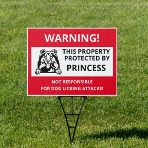COLLIE Funny Beware of Dog Sign