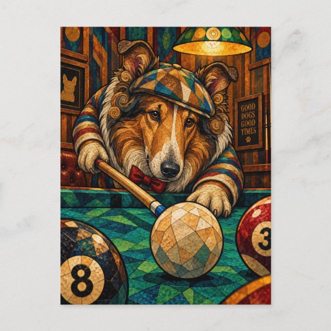 Collie, Geometric Mosaic Postcard (Front)
