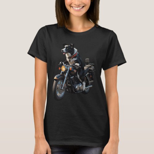 Collie Harley Davidson  T_Shirt