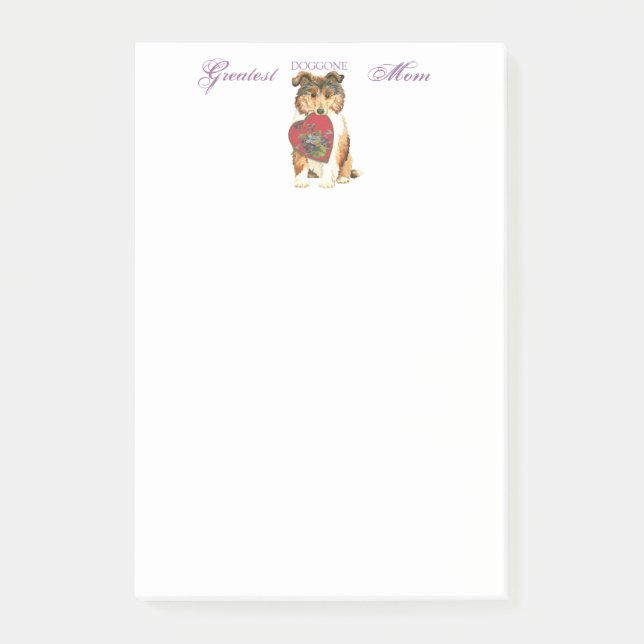 Collie Heart Mom Post-it Notes (Front)