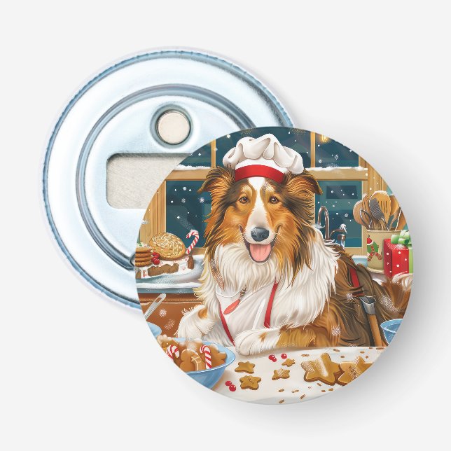 Collie Holiday Baking: Festive Christmas Bottle Opener (Front)