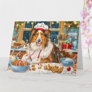 Collie Holiday Baking: Festive Christmas Card