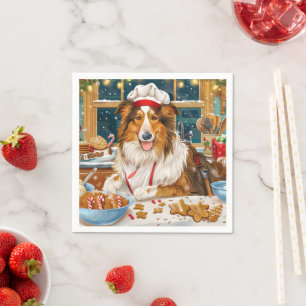 Collie Holiday Baking: Festive Christmas Napkins
