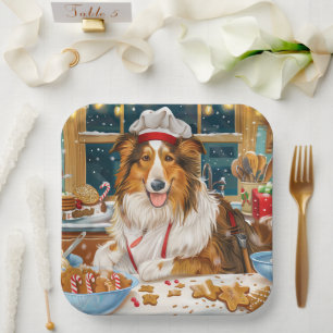 Collie Holiday Baking: Festive Christmas Paper Plates