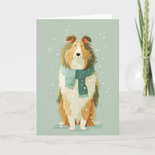 Collie Holiday Greeting Card