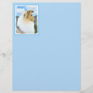 Collie in Mountains (Rough) Painting - Dog Art