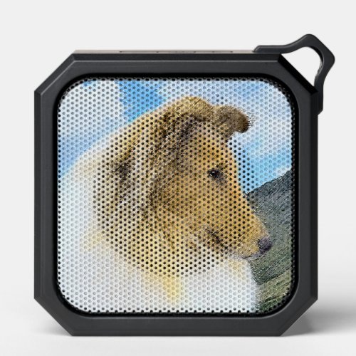 Collie in Mountains Rough Painting _ Dog Art Bluetooth Speaker