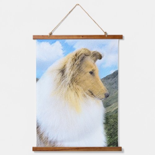 Collie in Mountains Rough Painting _ Dog Art Hanging Tapestry