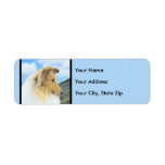 Collie in Mountains (Rough) Painting - Dog Art Label