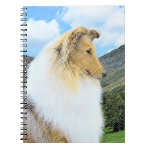 Collie in Mountains (Rough) Painting - Dog Art Notebook