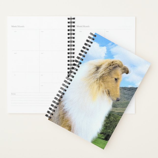 Collie in Mountains (Rough) Painting - Dog Art Planner (Display)