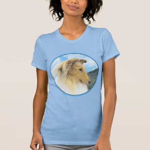 Collie in Mountains (Rough) Painting - Dog Art T-Shirt