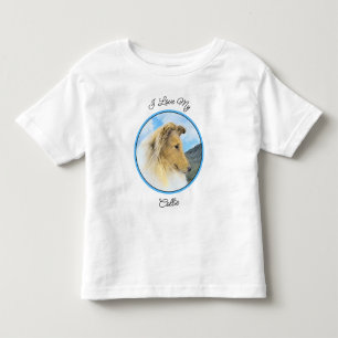 Collie in Mountains (Rough) Painting - Dog Art Toddler T-shirt