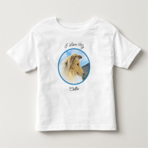 Collie in Mountains Rough Painting _ Dog Art Toddler T_shirt