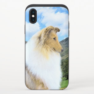 Collie in Mountains (Rough) Painting - Dog Art iPhone X Slider Case