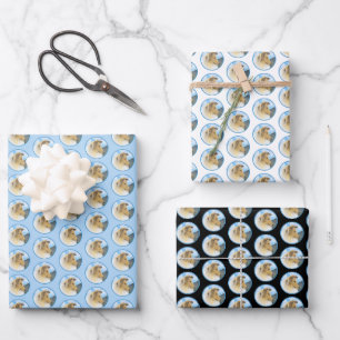 Collie in Mountains (Rough) Painting - Dog Art Wrapping Paper Sheets