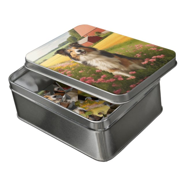 Collie Jigsaw Puzzle (Lid Open)