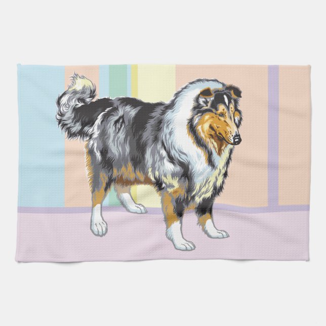 collie kitchen towel (Horizontal)