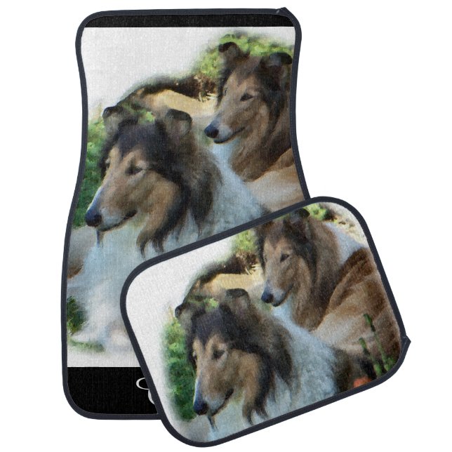 Collie Lovers Art Car Floor Mat (Set)