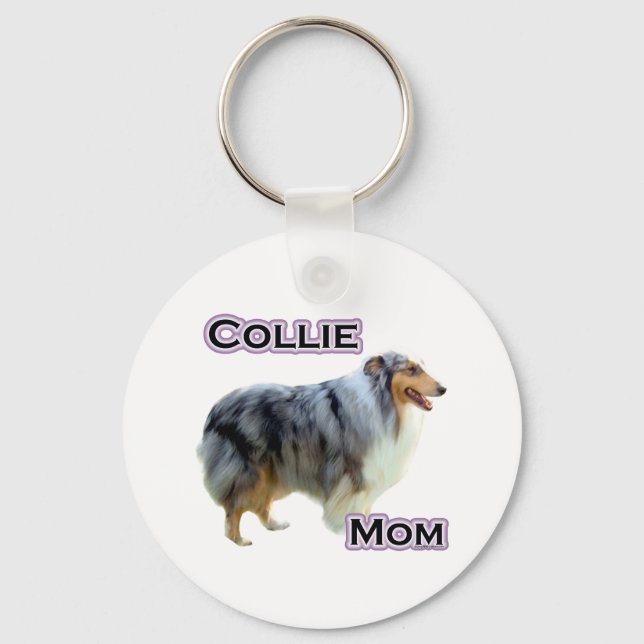 Collie Mom 4 - Keychain (Front)