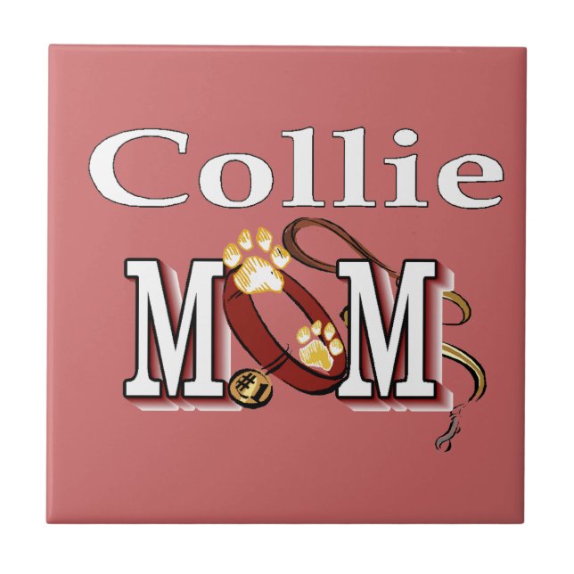 Collie Mom Gifts Ceramic Tile (Front)