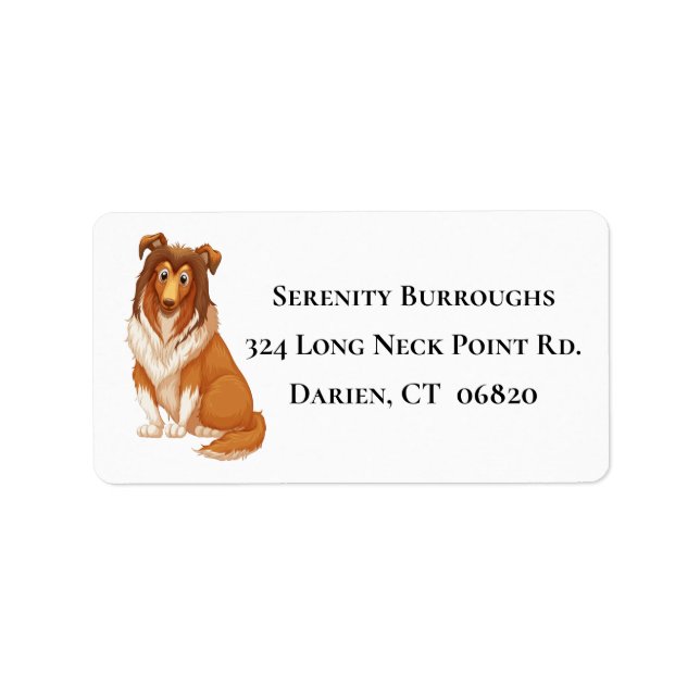 Collie Mom Puppy Dog Dad Fur Mama Lassie Rescue Label (Front)