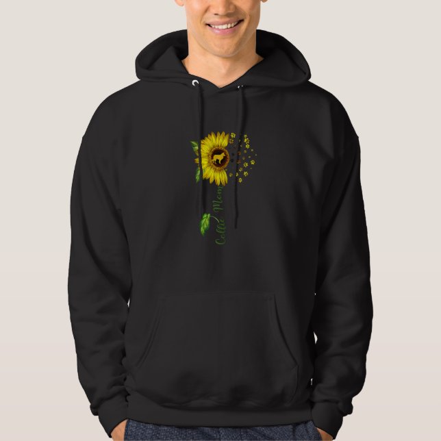 Collie Mom Sunflower Collie   Dog Mom Mama Hoodie (Front)