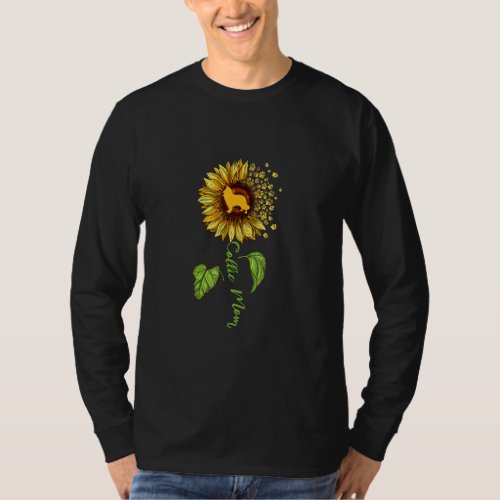 Collie Mom Sunflower Collie Lover Dog Mom Mama  T_Shirt