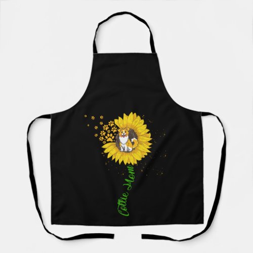Collie Mom Sunflower Rough Collie Gifts Dog Mom Apron