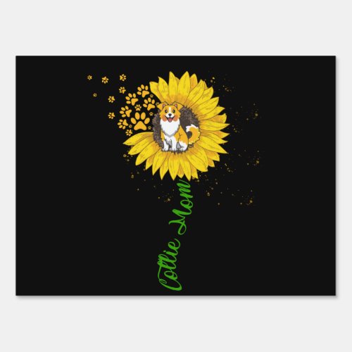 Collie Mom Sunflower Rough Collie Gifts Dog Mom Sign