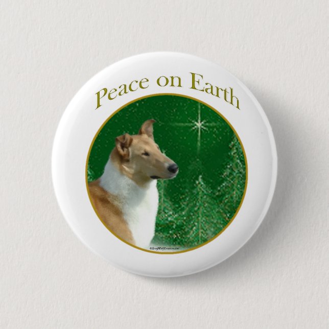 Collie Peace on Earth - Button (Front)