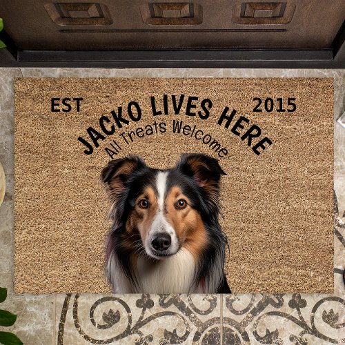 Collie Personalized Pet Doormat