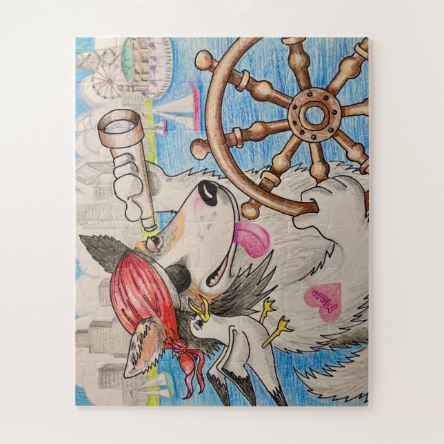 Collie Pirate Jigsaw Puzzle (Vertical)