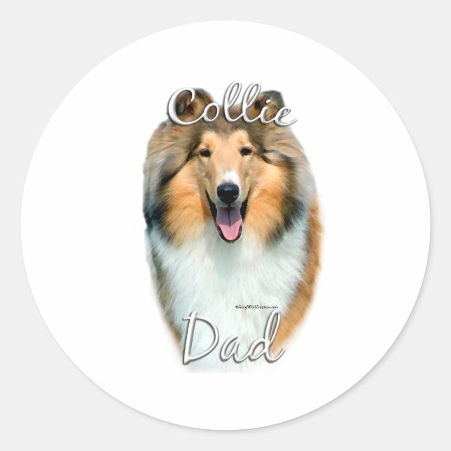Collie (rough) Dad 2 Classic Round Sticker (Front)