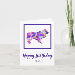 Collie Rough Dog Silhouette Cute PPY&B Birthday Card
