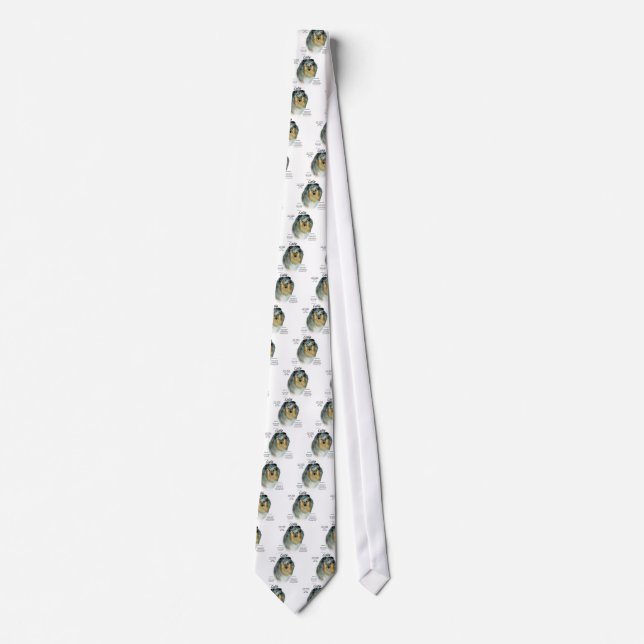 Collie (rough merle) History Design Neck Tie (Front)