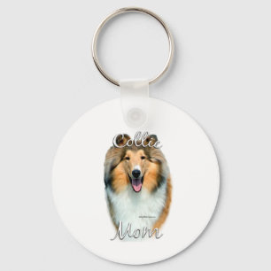 Collie (rough) Mom 2 Keychain