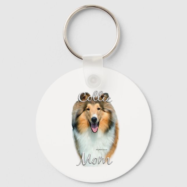 Collie (rough) Mom 2 Keychain (Front)