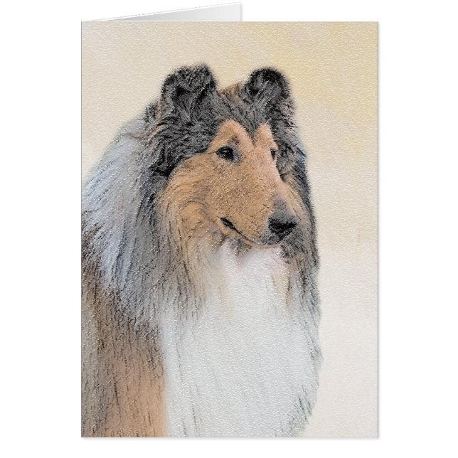 Collie (Rough) Painting - Cute Original Dog Art (Front)