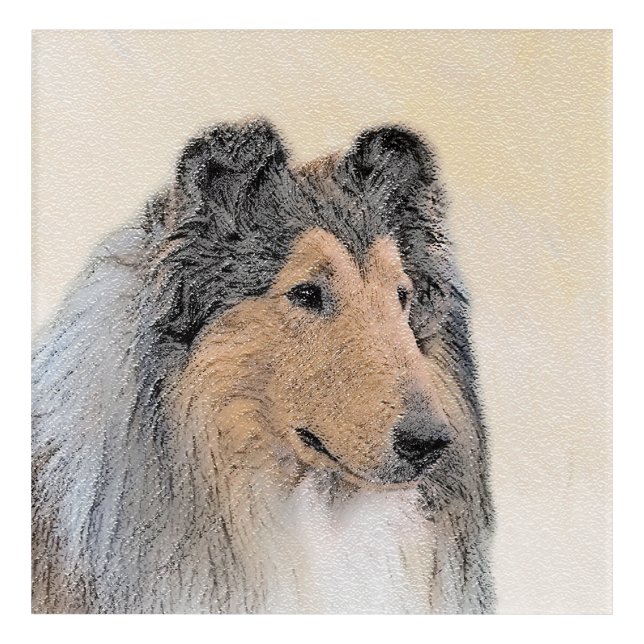 Collie (Rough) Painting - Cute Original Dog Art (Front)