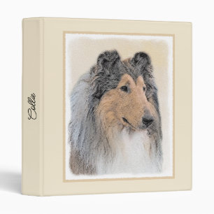 Collie (Rough) Painting - Cute Original Dog Art 3 Ring Binder