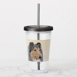 Collie (Rough) Painting - Cute Original Dog Art Acrylic Tumbler