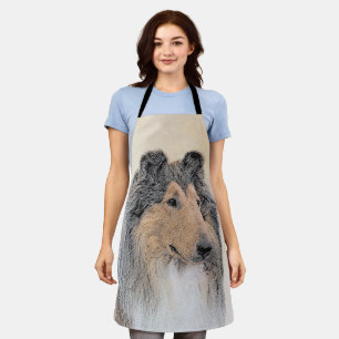 Collie (Rough) Painting - Cute Original Dog Art Apron